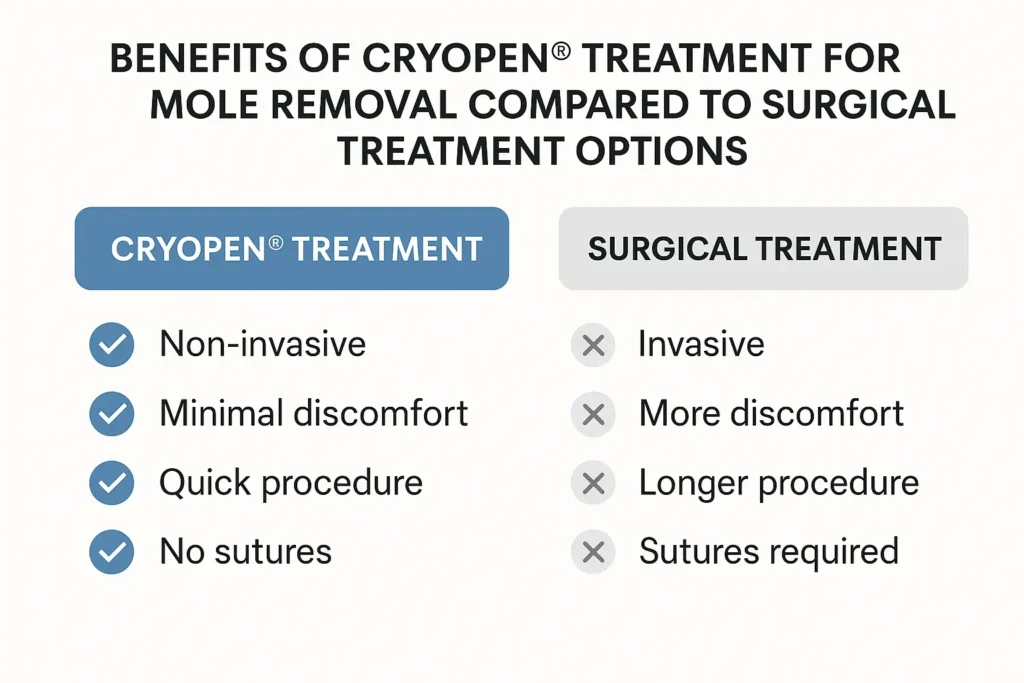 Benefits of professional mole-removal assessment at LA LIPO North Harrow