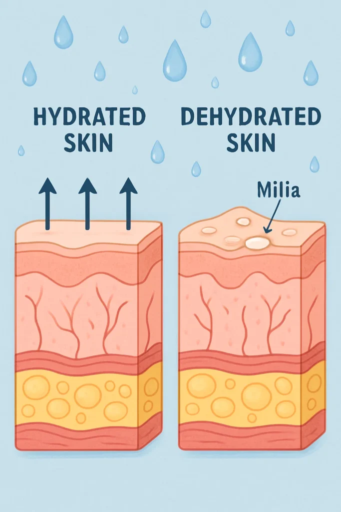 The importance of hydration and milia production North Harrow